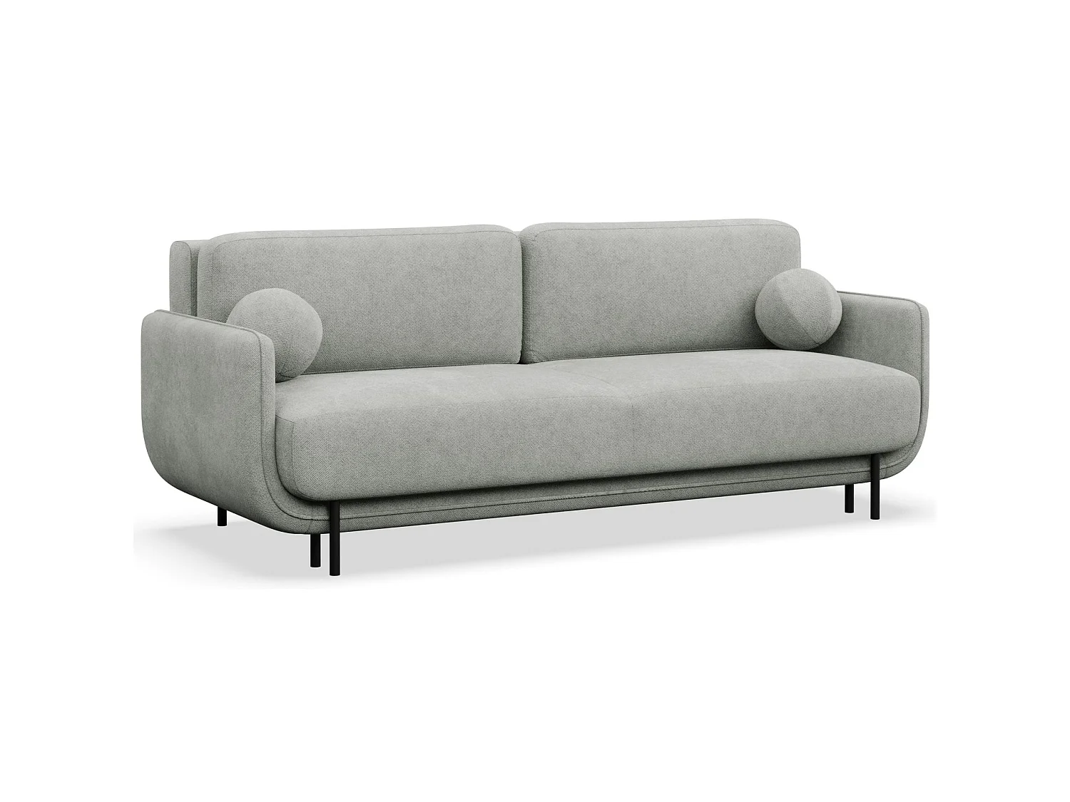3-Sitzer Schlafsofa – Strukturstoff – Hellgrau – OVALS