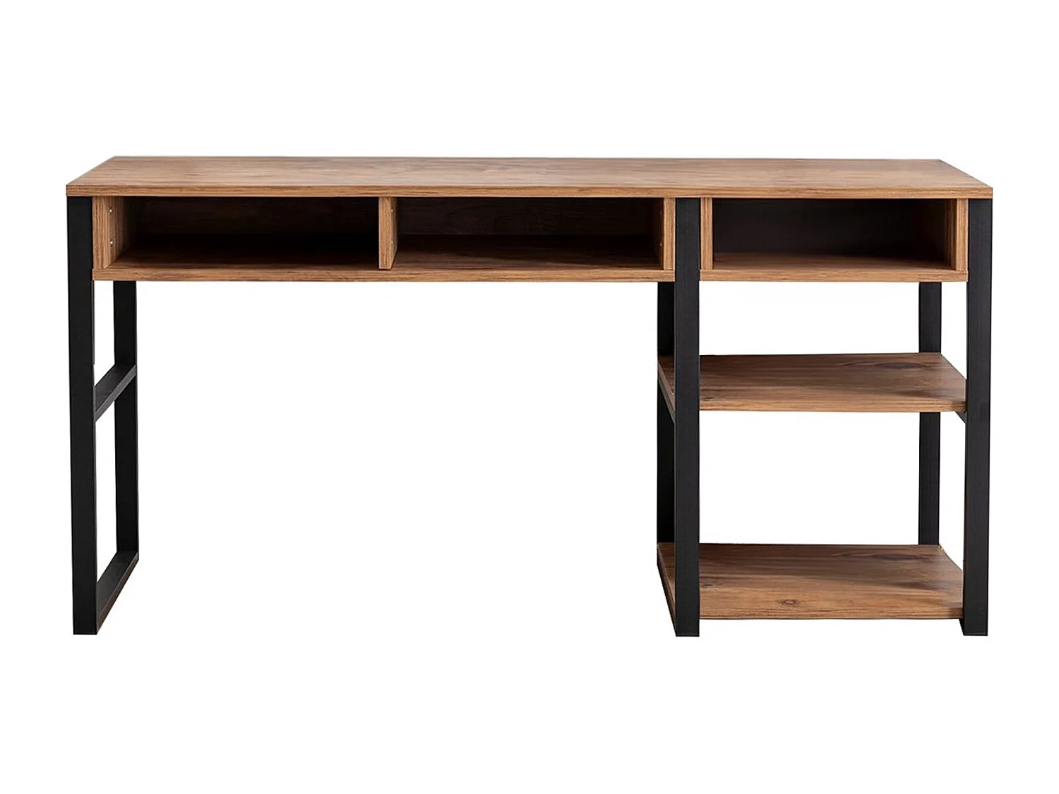 Bureau en bois "Emro" - 150 x 58 x 75 cm - Noyer Noir