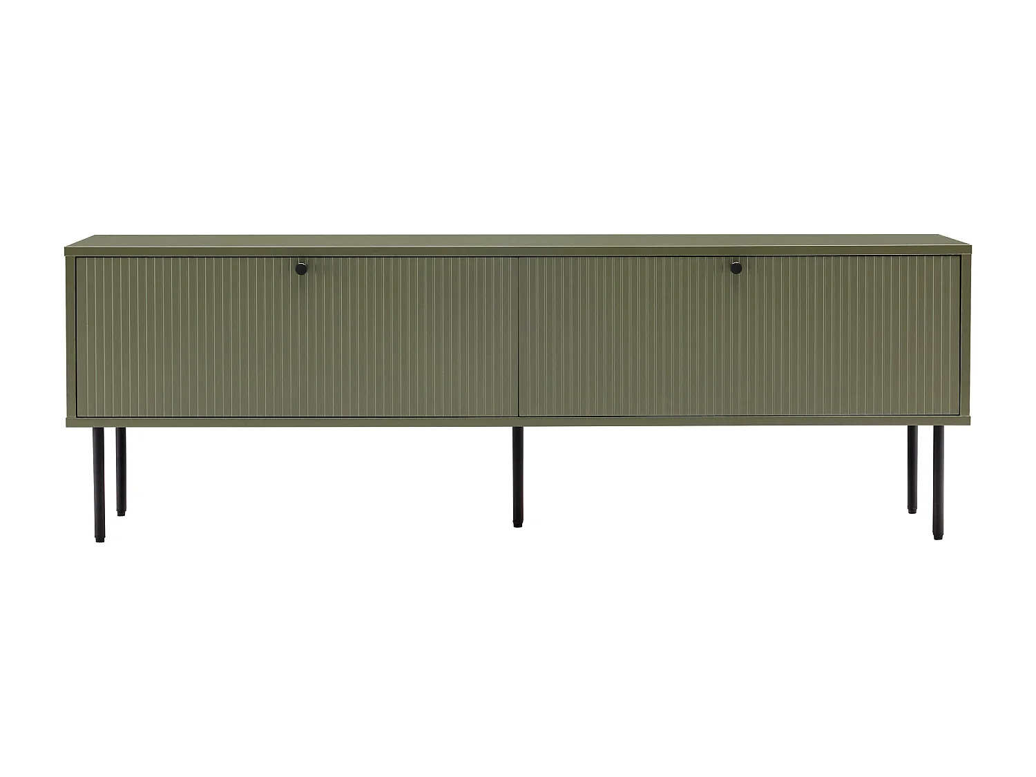 Meuble TV 2 portes en acier et MDF décor mélaminé 150 cm vert olive