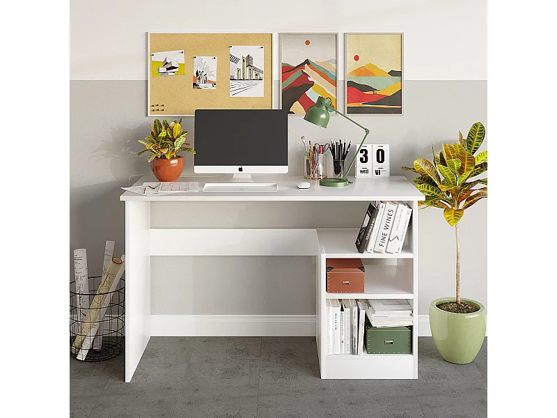 Bureau en bois "Bahar" - 120 x 50 x 74 cm - Blanc