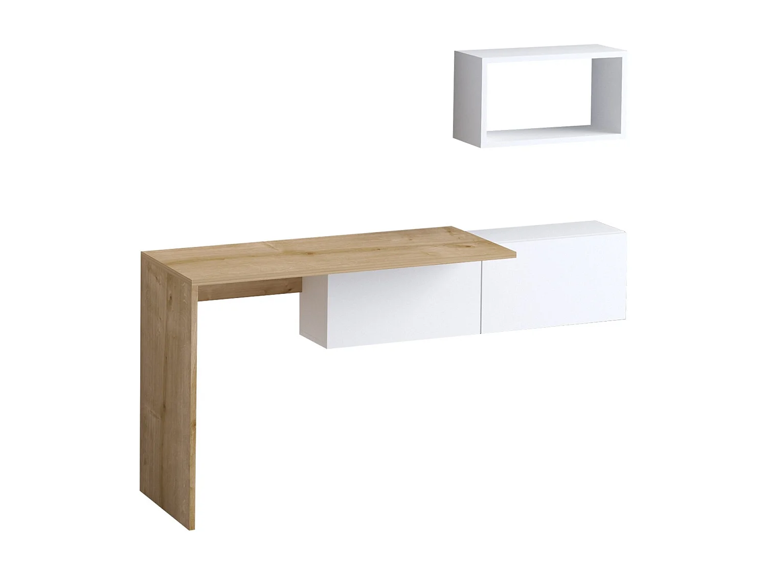 Bureau en bois "Tiff" - 145 x 45 x 74 cm - Chêne blanc