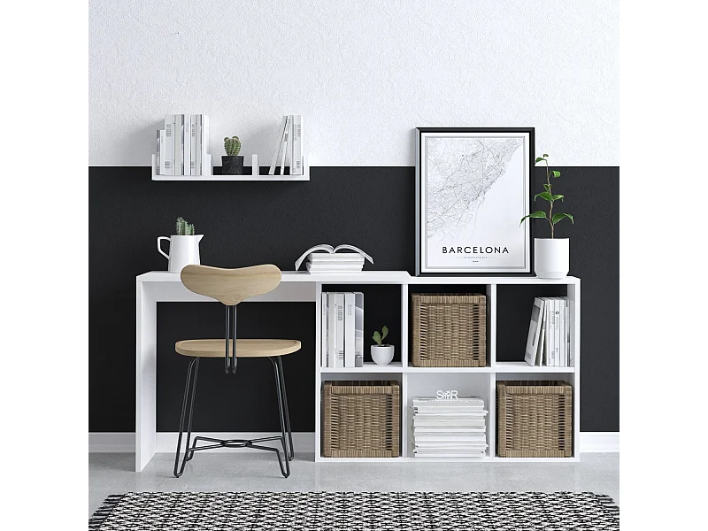 Bureau en bois "Jack" - 145 x 45 x 74 cm - Chêne blanc