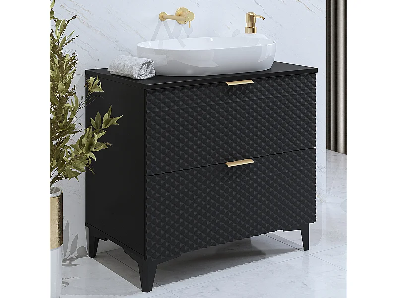 Meuble sous-vasque 80cm sur pieds Cléa Noir