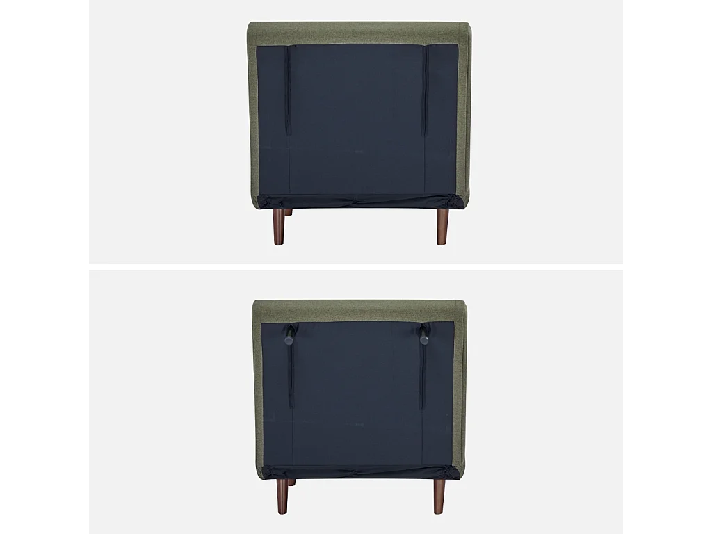 Poltrona letto convertibile tessuto con piedi in legno 1 posto