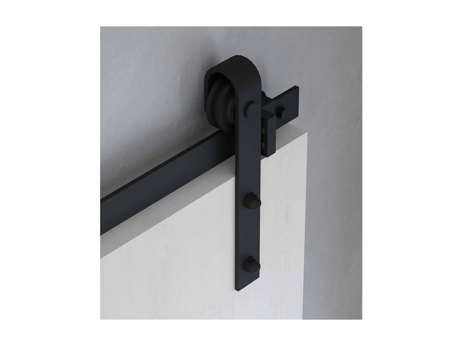 Kit de quincaillerie pour porte coulissante suspendue en bois Barn Sans fermeture amortie