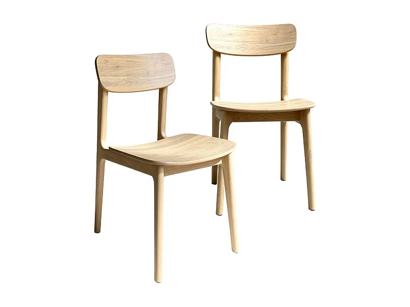 Chaise en bois de chêne Elric (lot de 2)