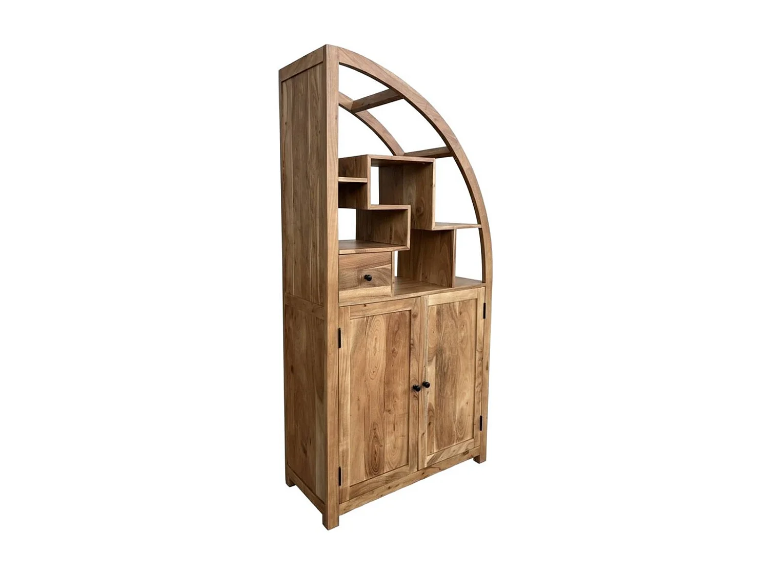 Bibliothèque asymétrique en bois d'acacia Nathan