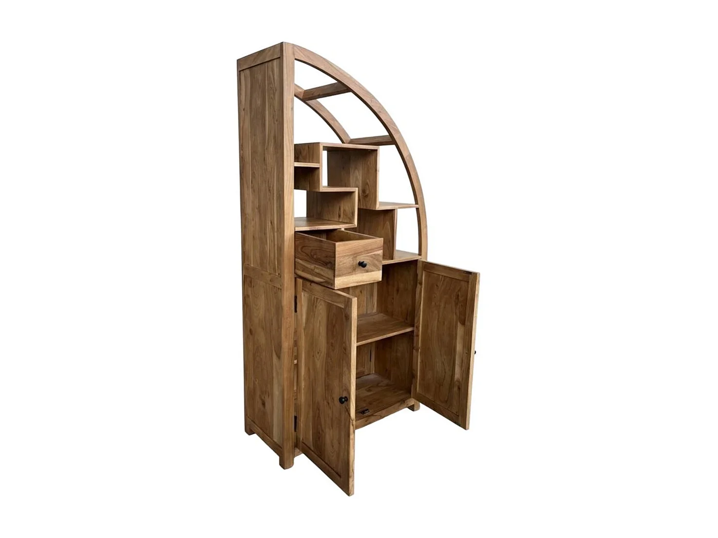 Bibliothèque asymétrique en bois d'acacia Nathan