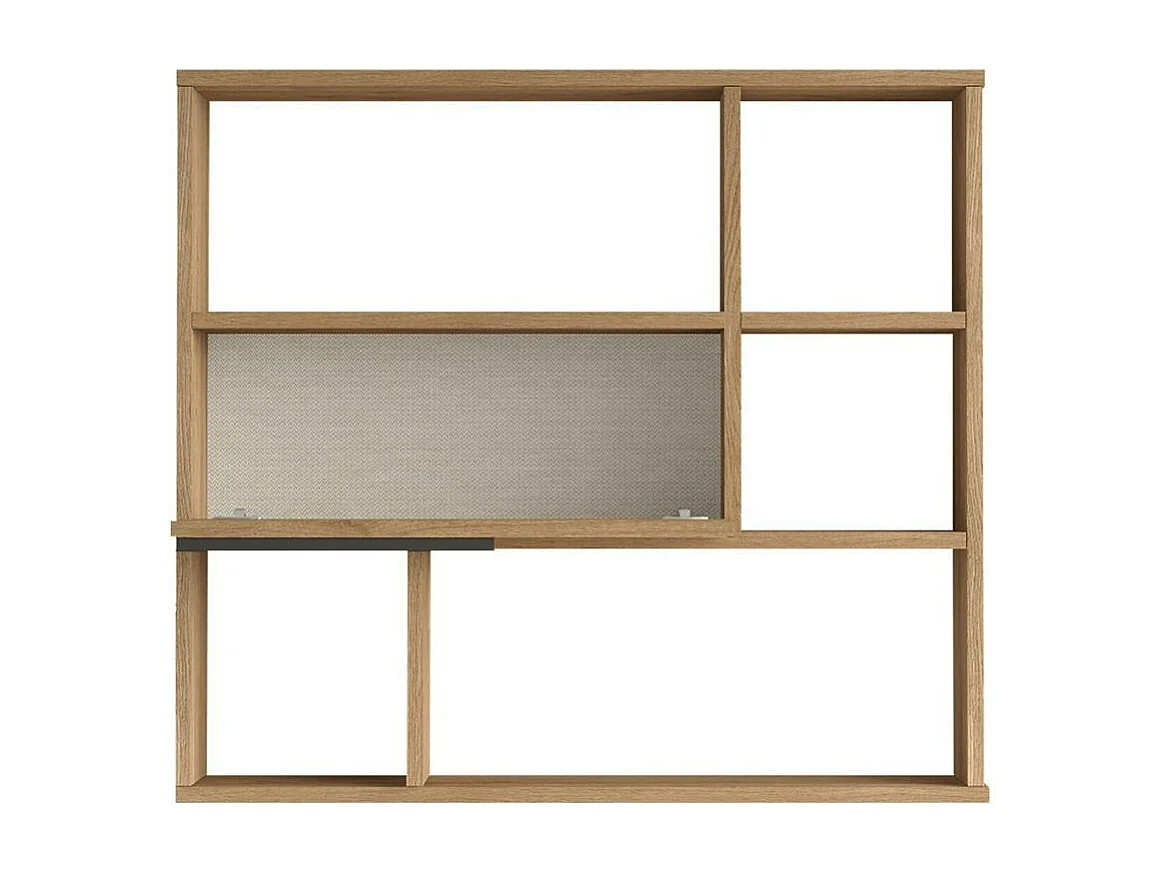 Etagère murale décor bois rangement fermé 5 niches MARFA