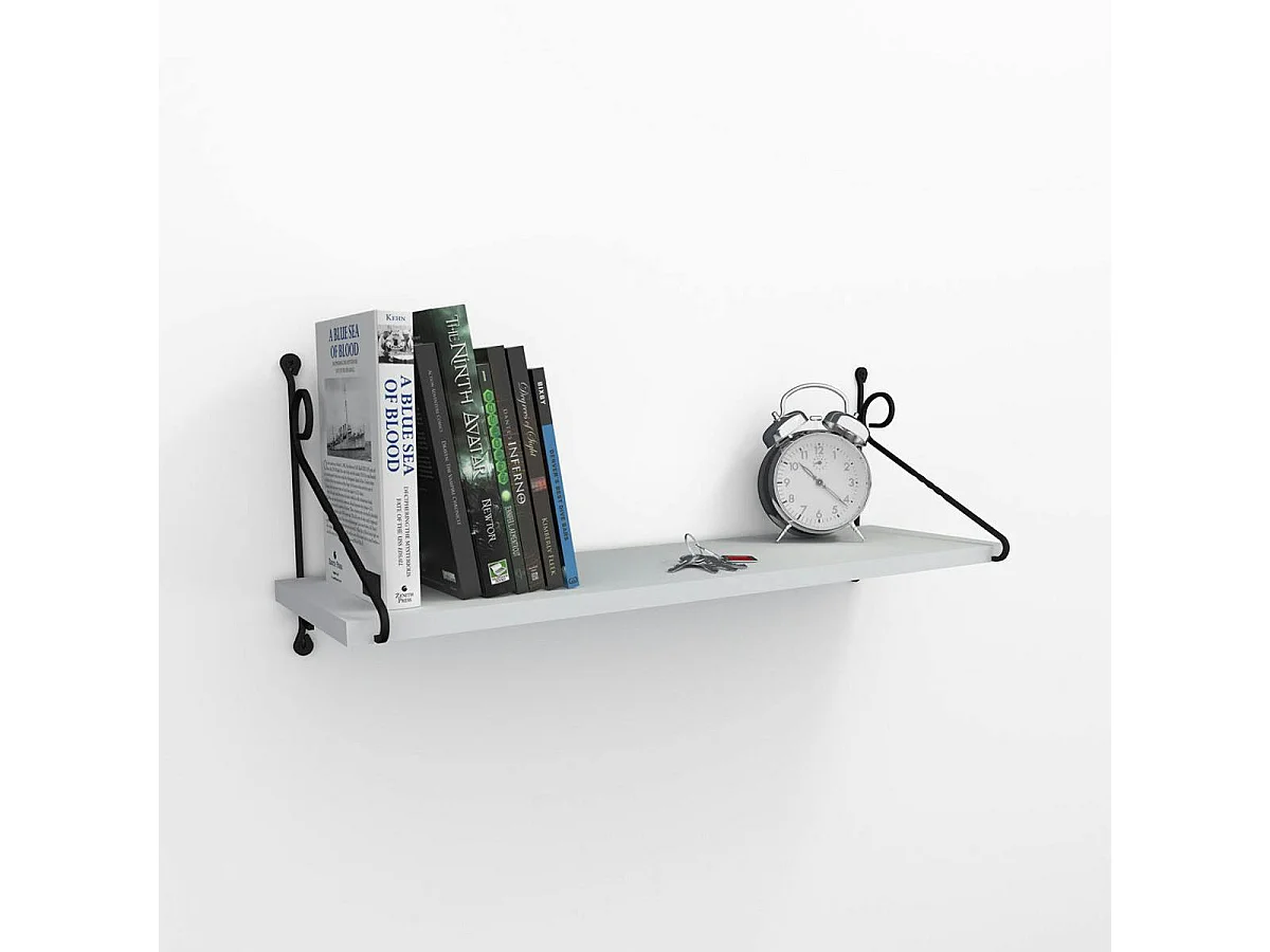 Etagère murale blanche montants à volutes JENA