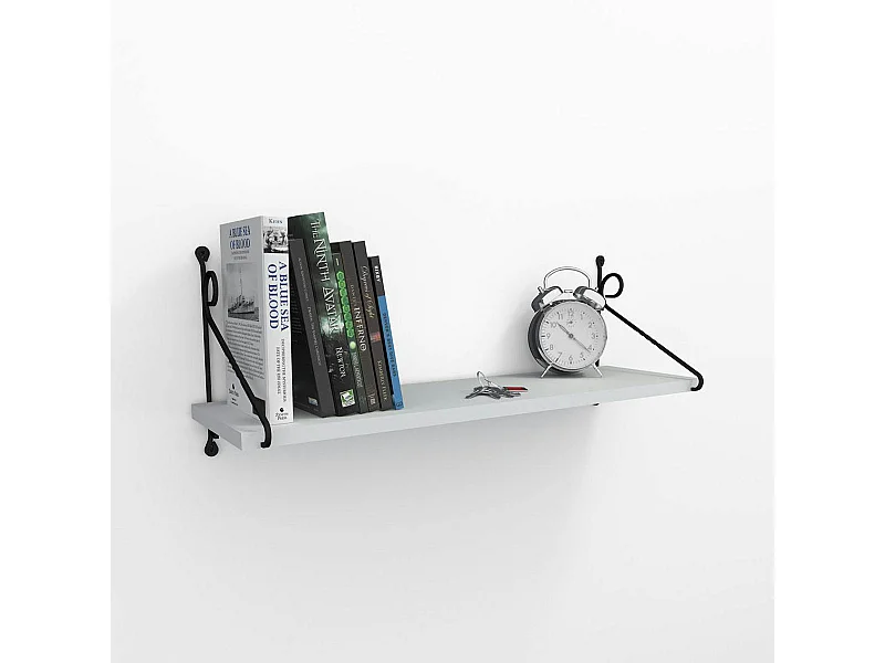 Etagère murale blanche montants à volutes JENA