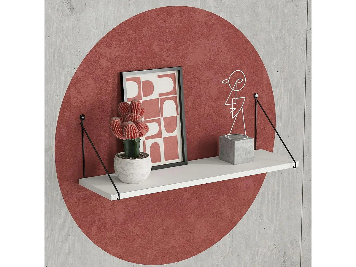 Etagère murale blanche à montants noirs JENA