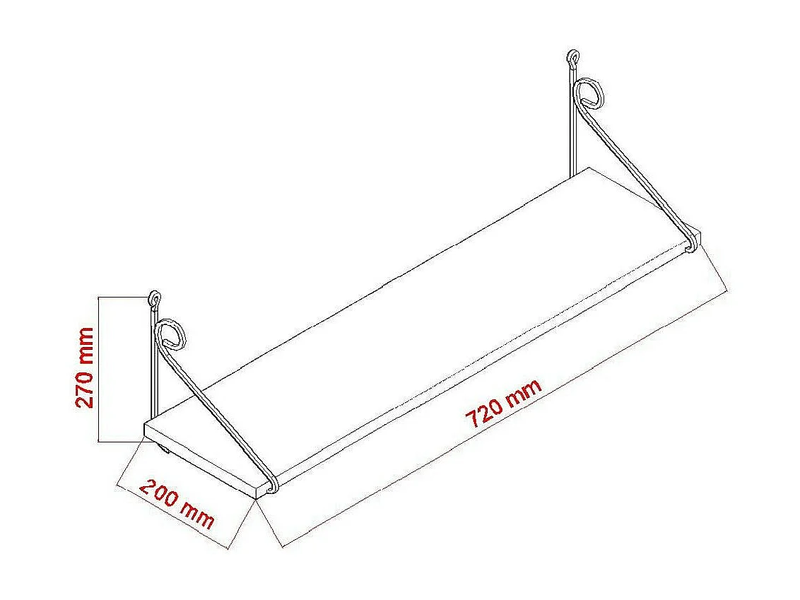 Etagère murale blanche montants à volutes assortis JENA