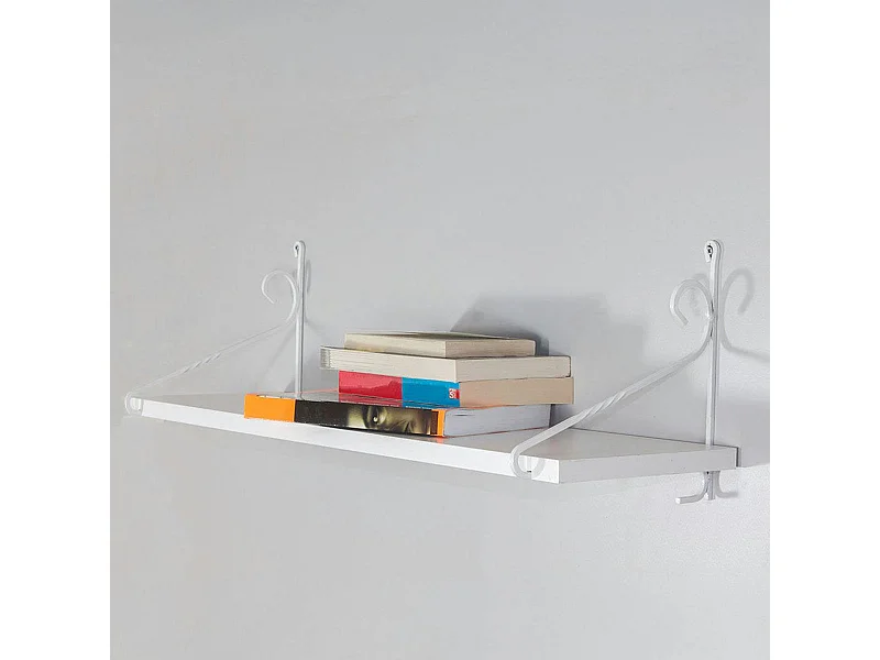 Etagère murale blanche montants à volutes assortis JENA