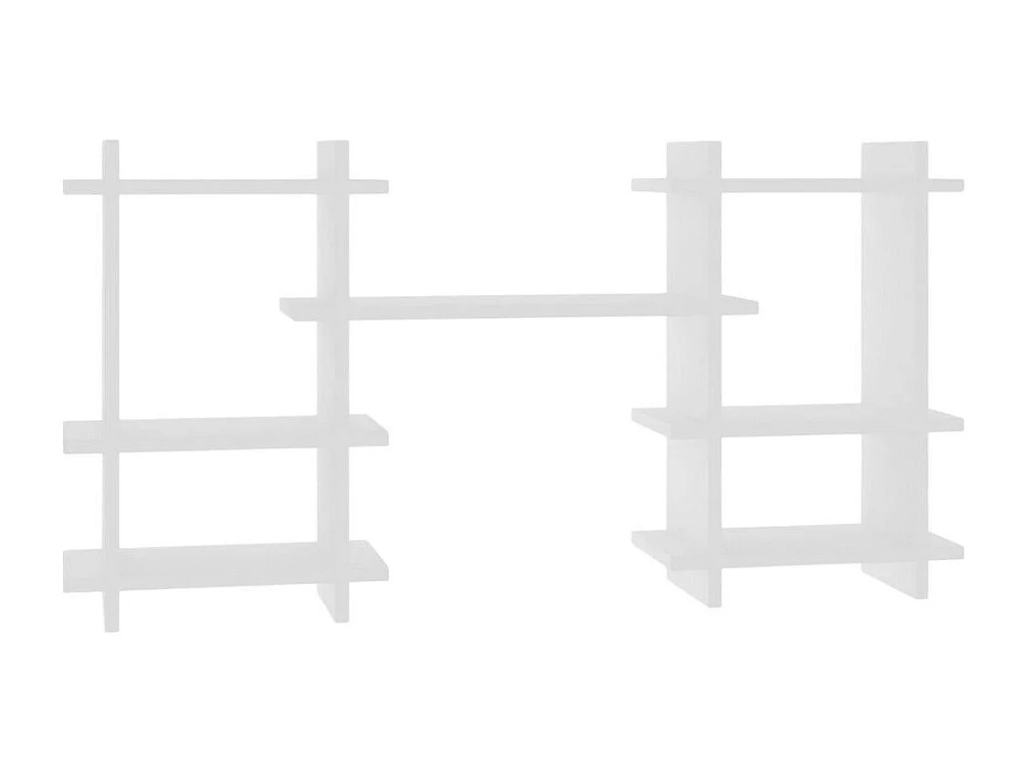 Étagère murale blanche design en H avec niches MARFA