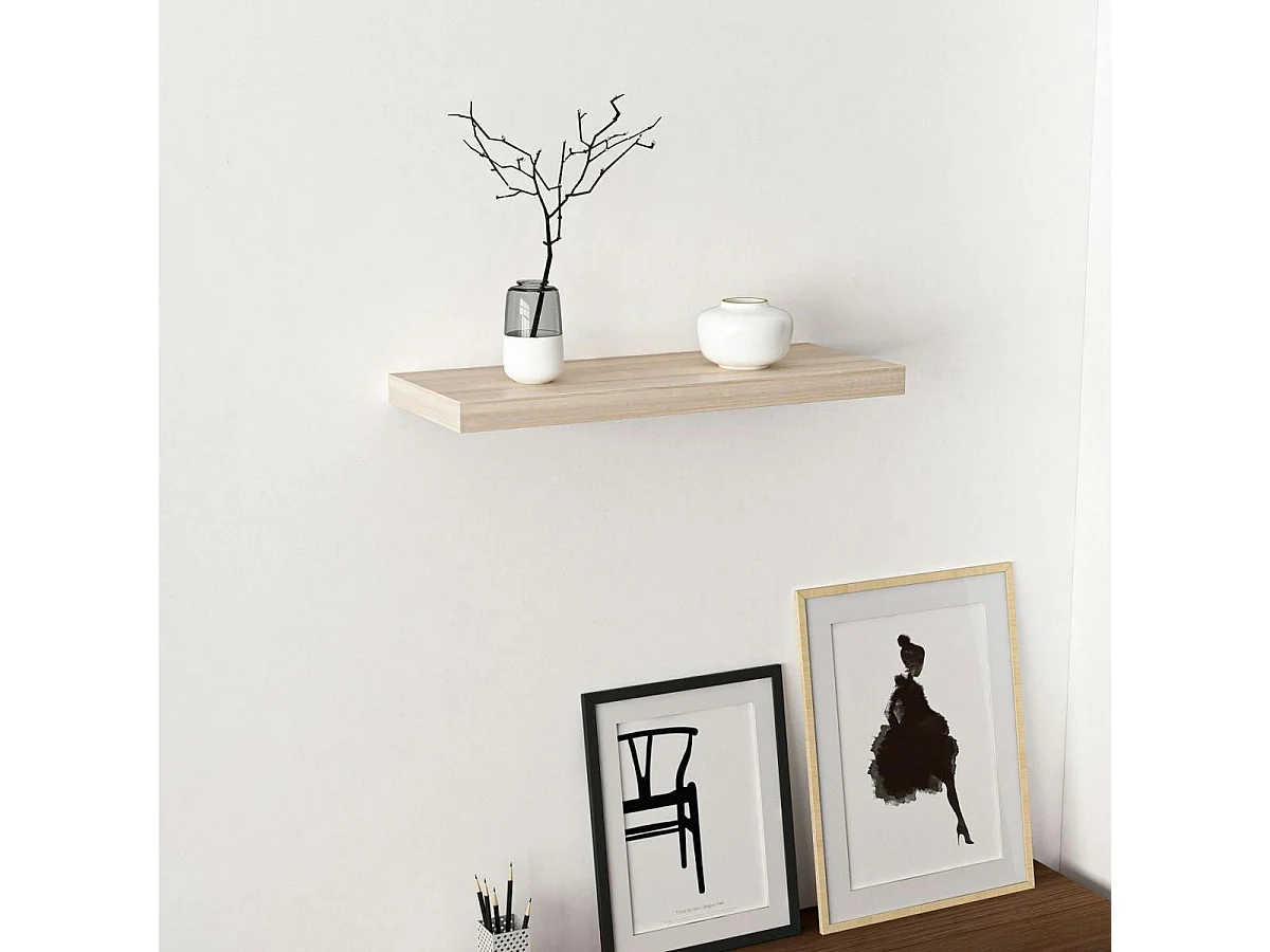 Étagère murale scandinave décor bois clair 60 cm MARFA