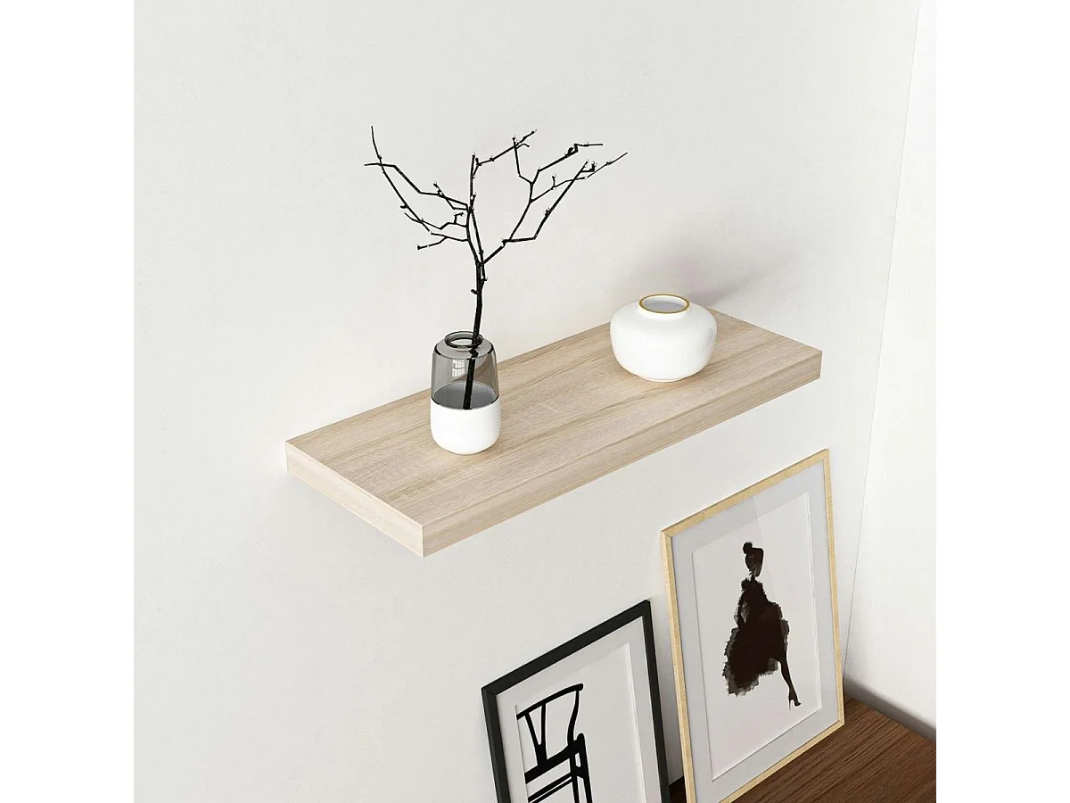 Étagère murale scandinave décor bois clair 60 cm MARFA