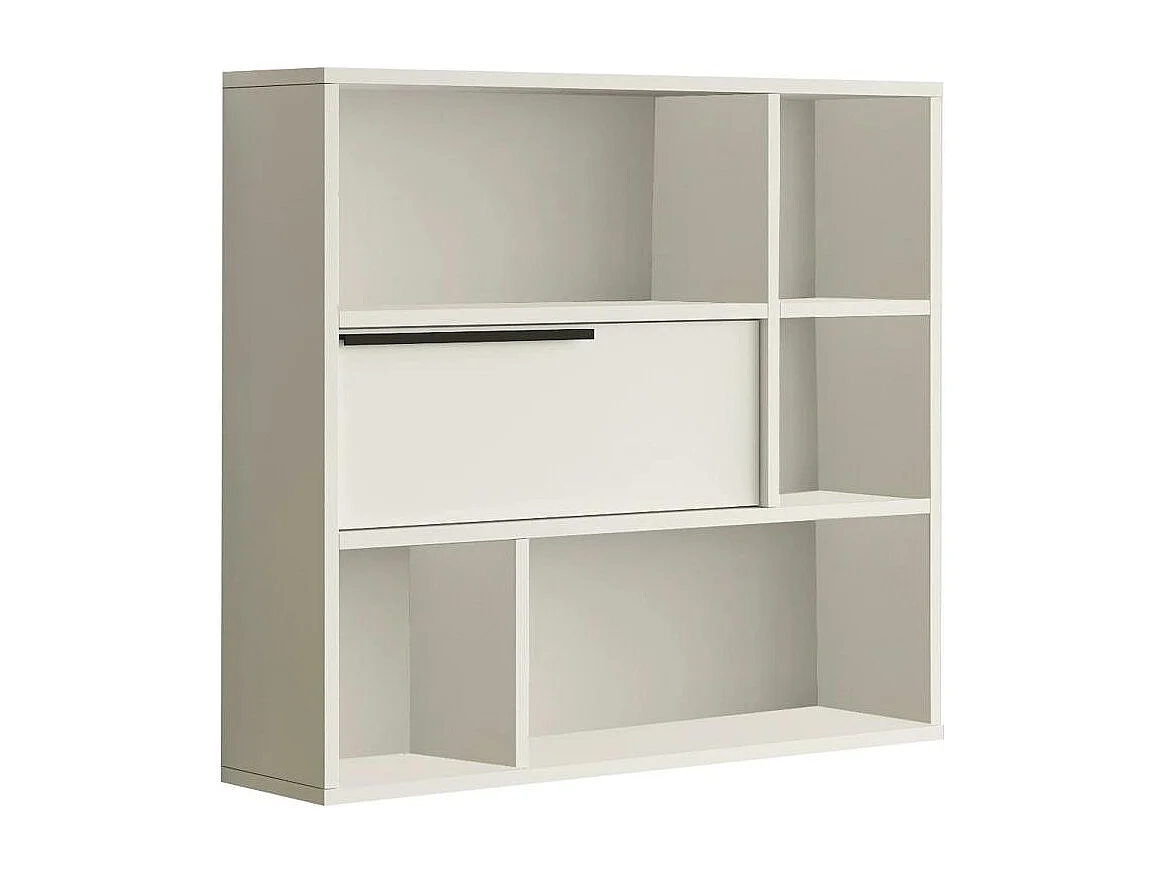 Etagère murale blanche rangement fermé 5 niches MARFA