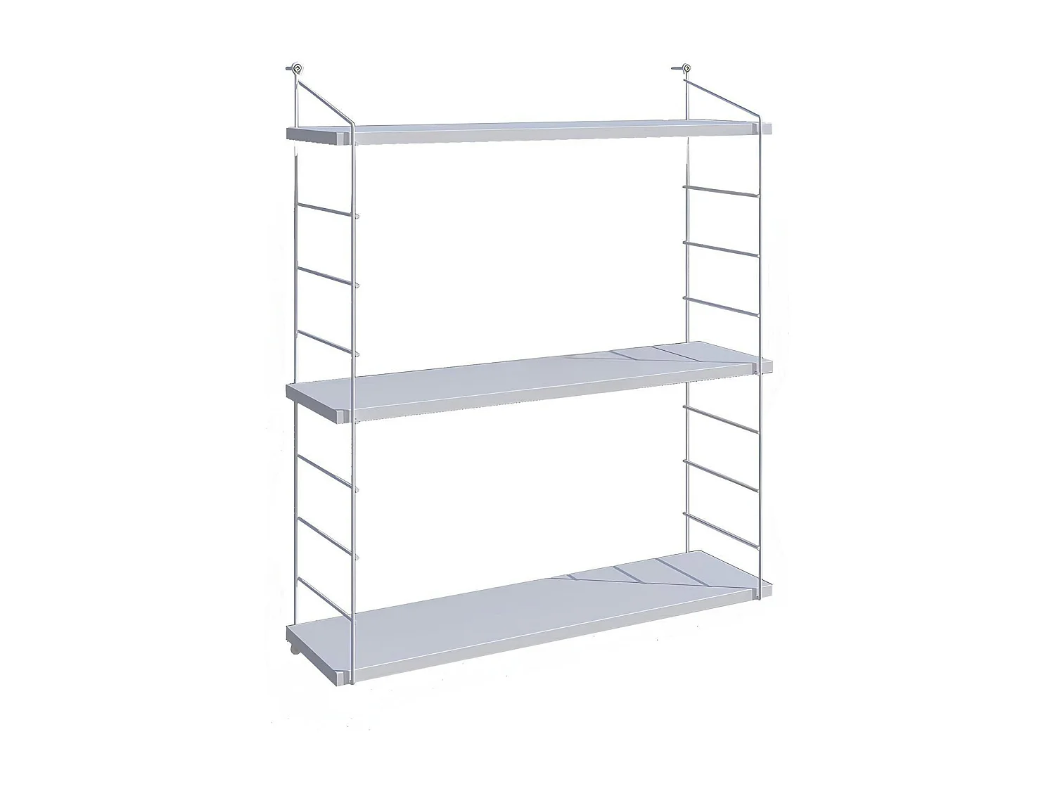 Étagère murale blanche 3 plateaux supports métal noir JENA