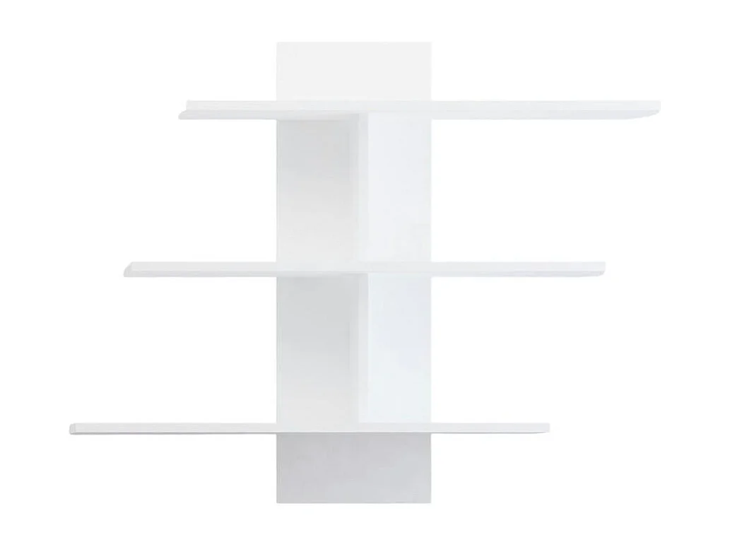 Étagère murale blanche design 3 plateaux décalés MARFA