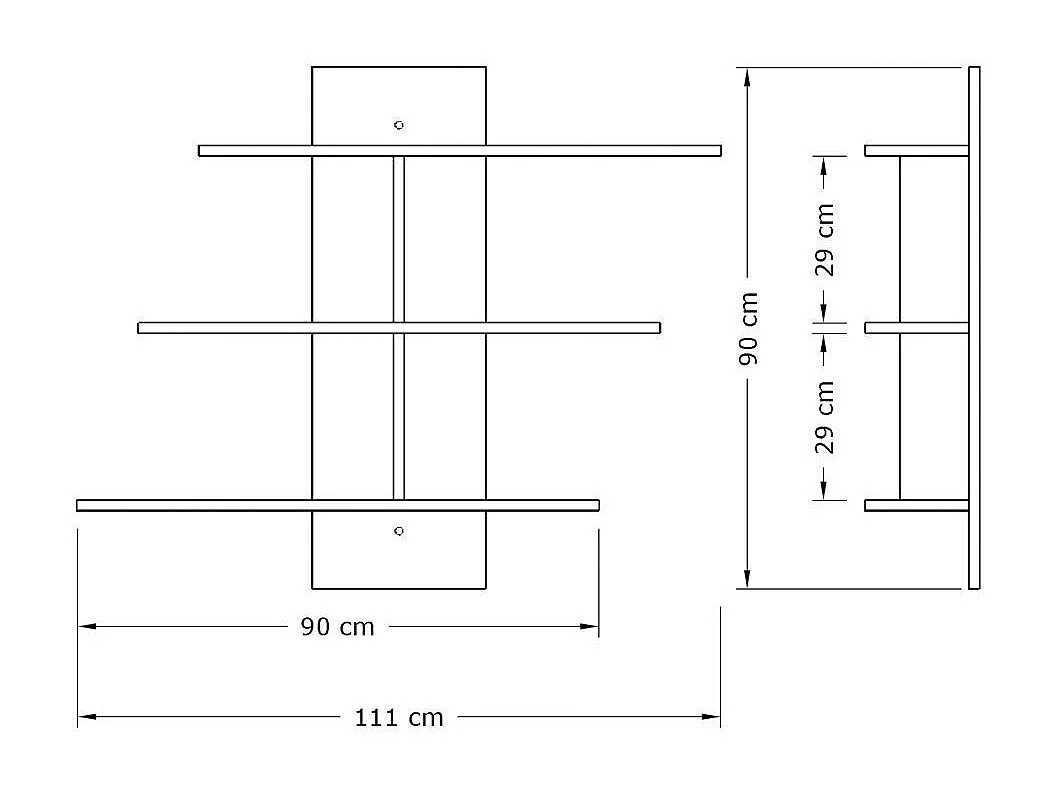 Étagère murale blanche design 3 plateaux décalés MARFA