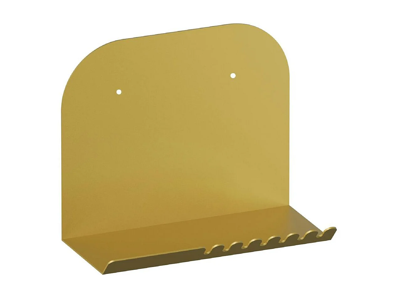 Etagère murale métal doré avec crochets dentelés 28 cm SFAX