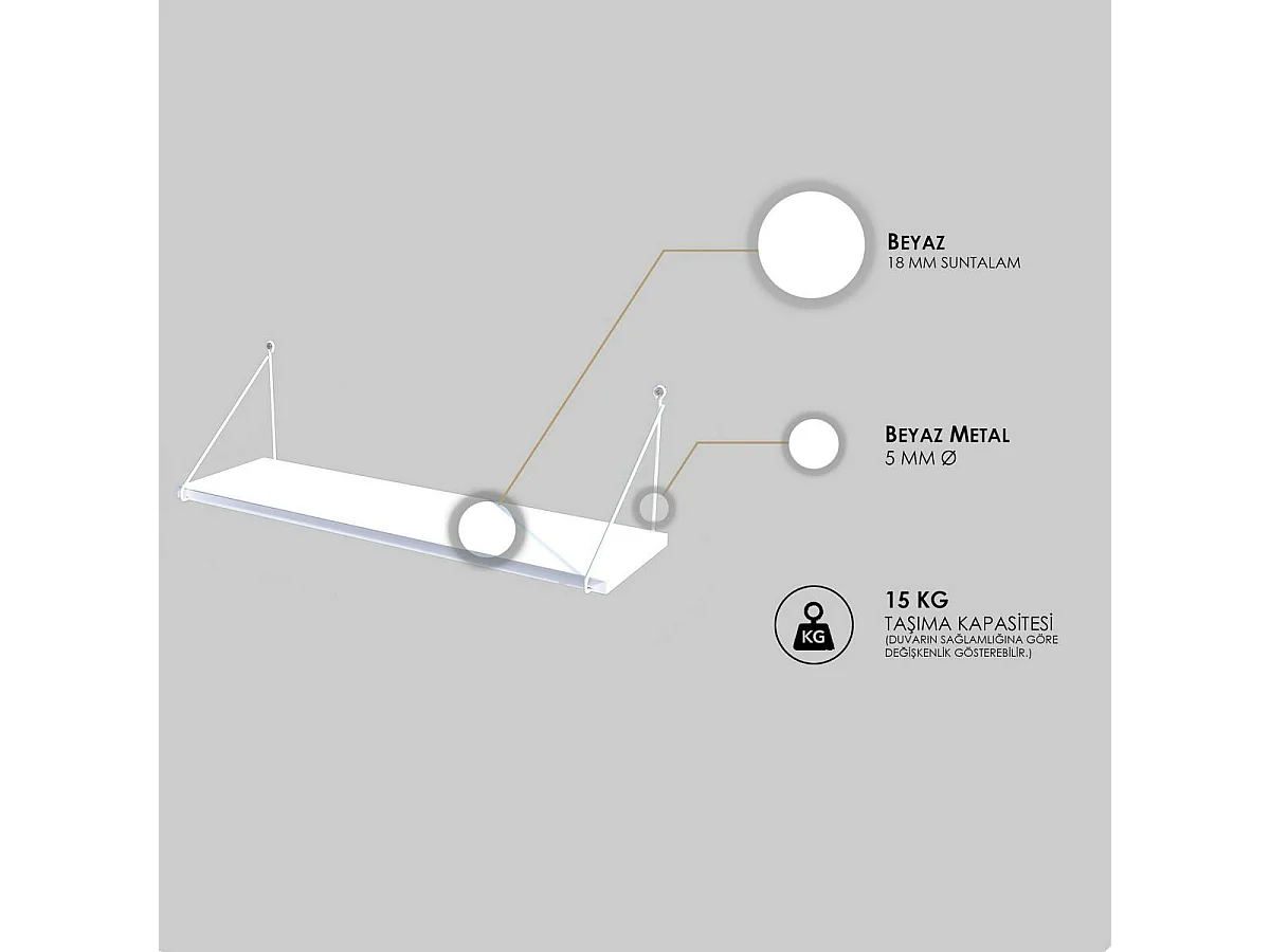Etagère murale blanche avec montants assortis JENA