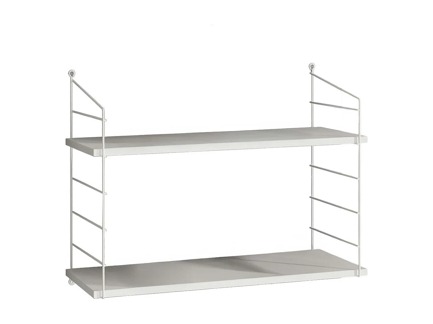 Etagère murale blanche 2 plateaux à montants blancs JENA