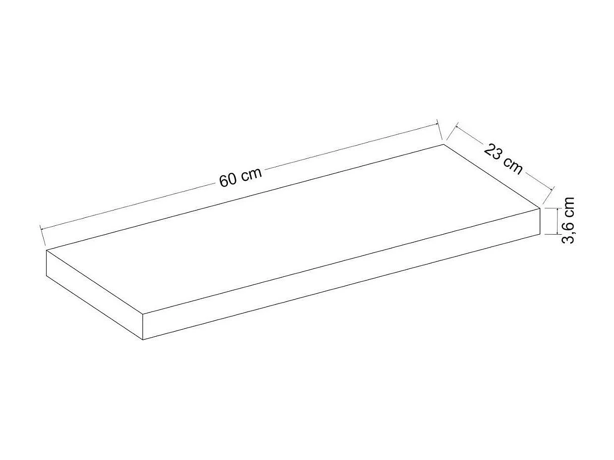 Etagère murale vintage décor bois mélangés 60 cm MARFA
