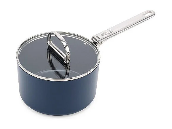 Padella antiaderente Joseph Joseph Space 19 cm con manico pieghevole e coperchio, per induzione e forno fino a 232°C, salvaspazio.