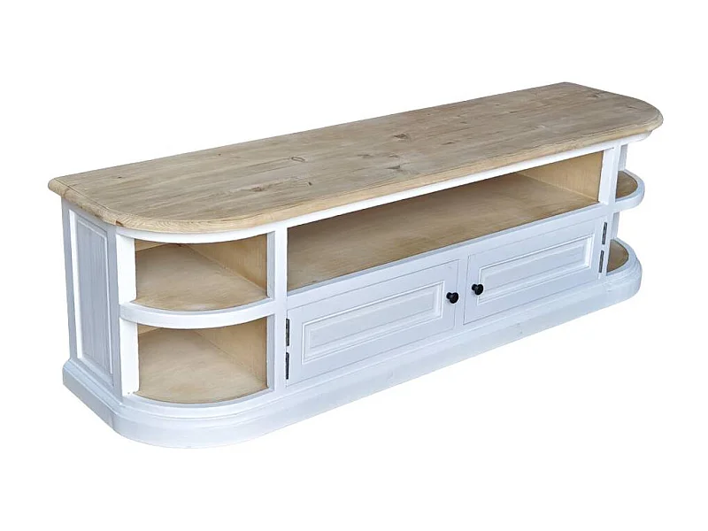 Meuble TV en bois recyclé blanchi Garance