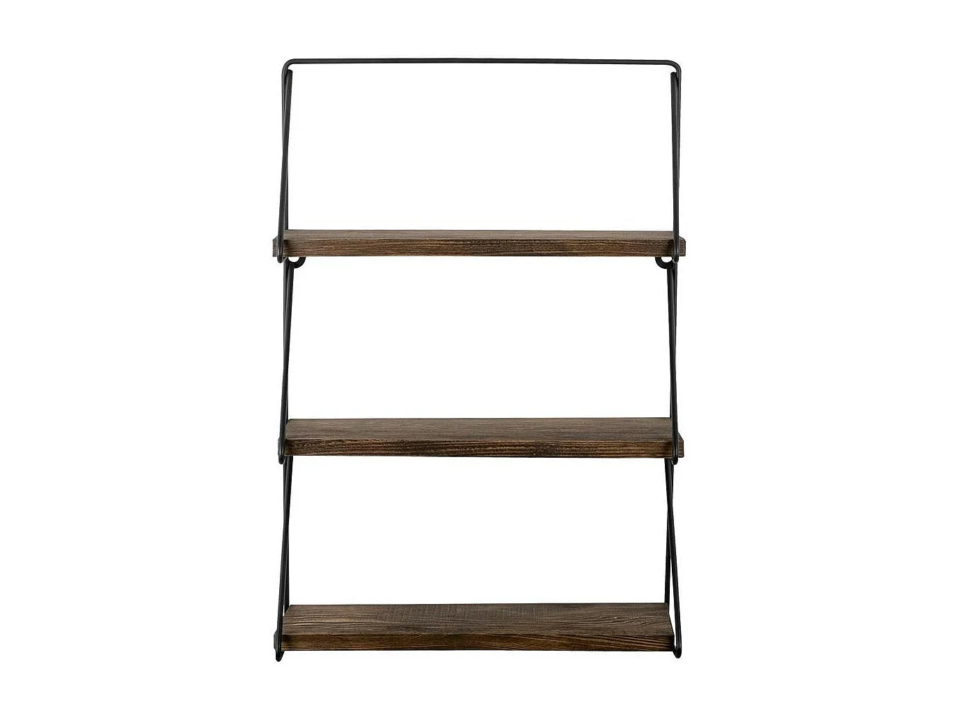 Petite étagère noire décorative décor bois foncé JENA