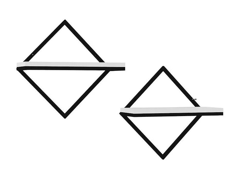 Etagère tablette design noir et blanc (lot de 2) JENA