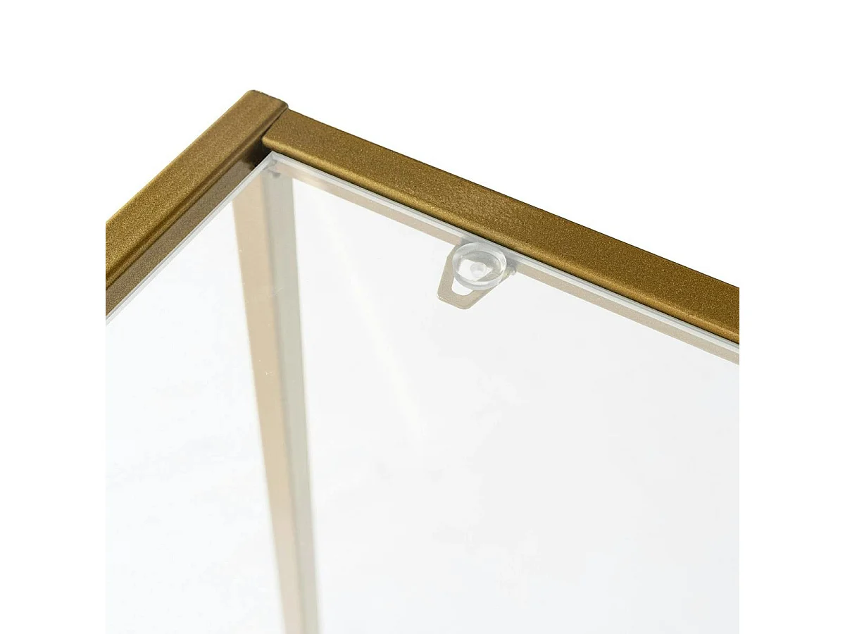 Console d’entrée en verre 2 plateaux structure dorée TULUM