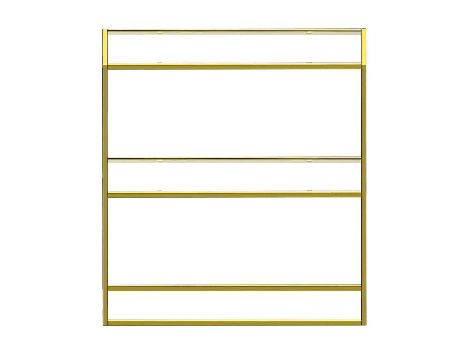 Console d’entrée en verre 2 plateaux structure dorée TULUM