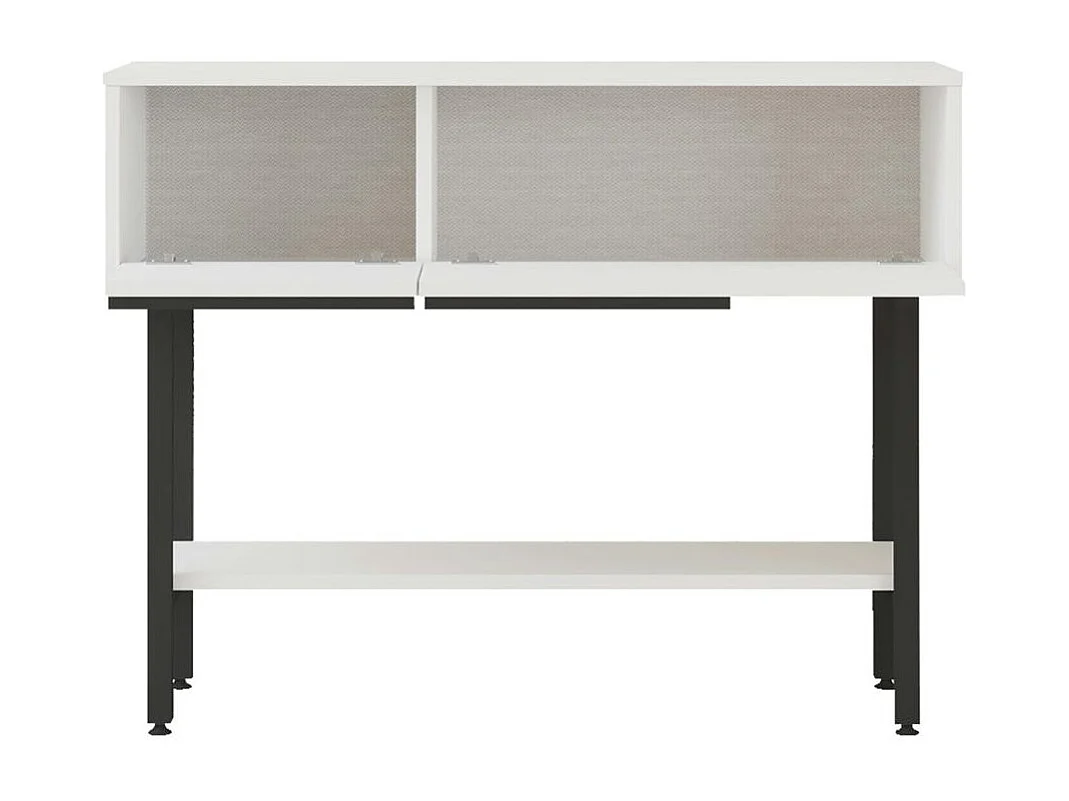 Console d'entrée moderne noir et blanc et miroir rond JENA