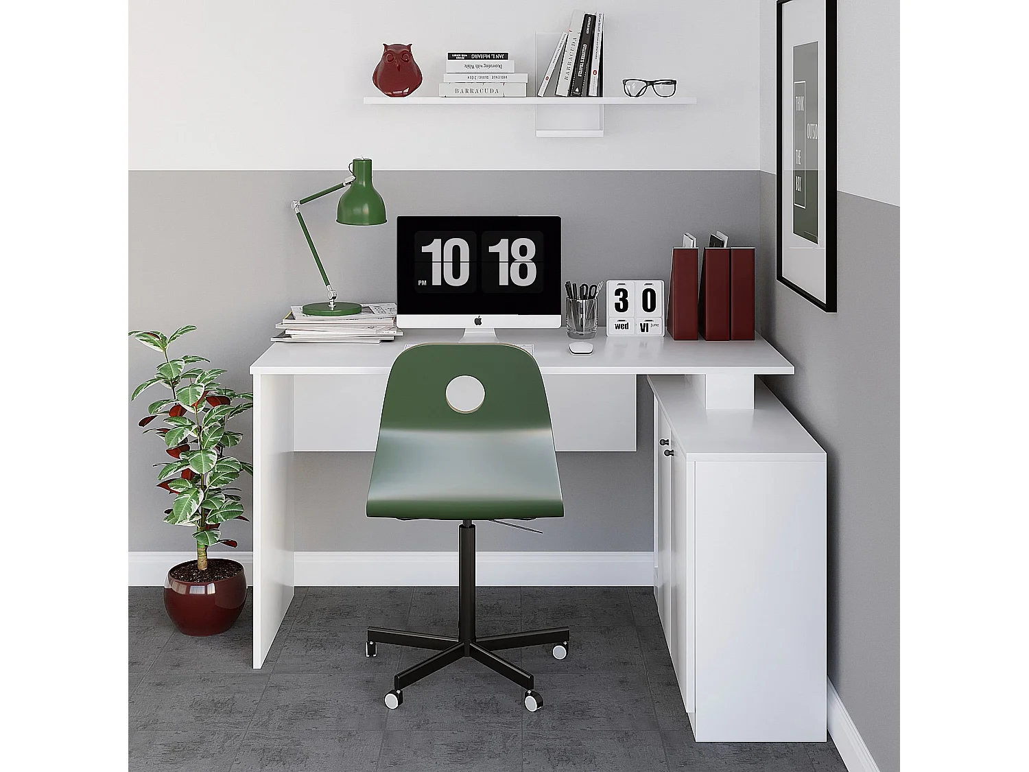 Bureau en bois "Basak" - 130 x 60 x 74 cm - Blanc