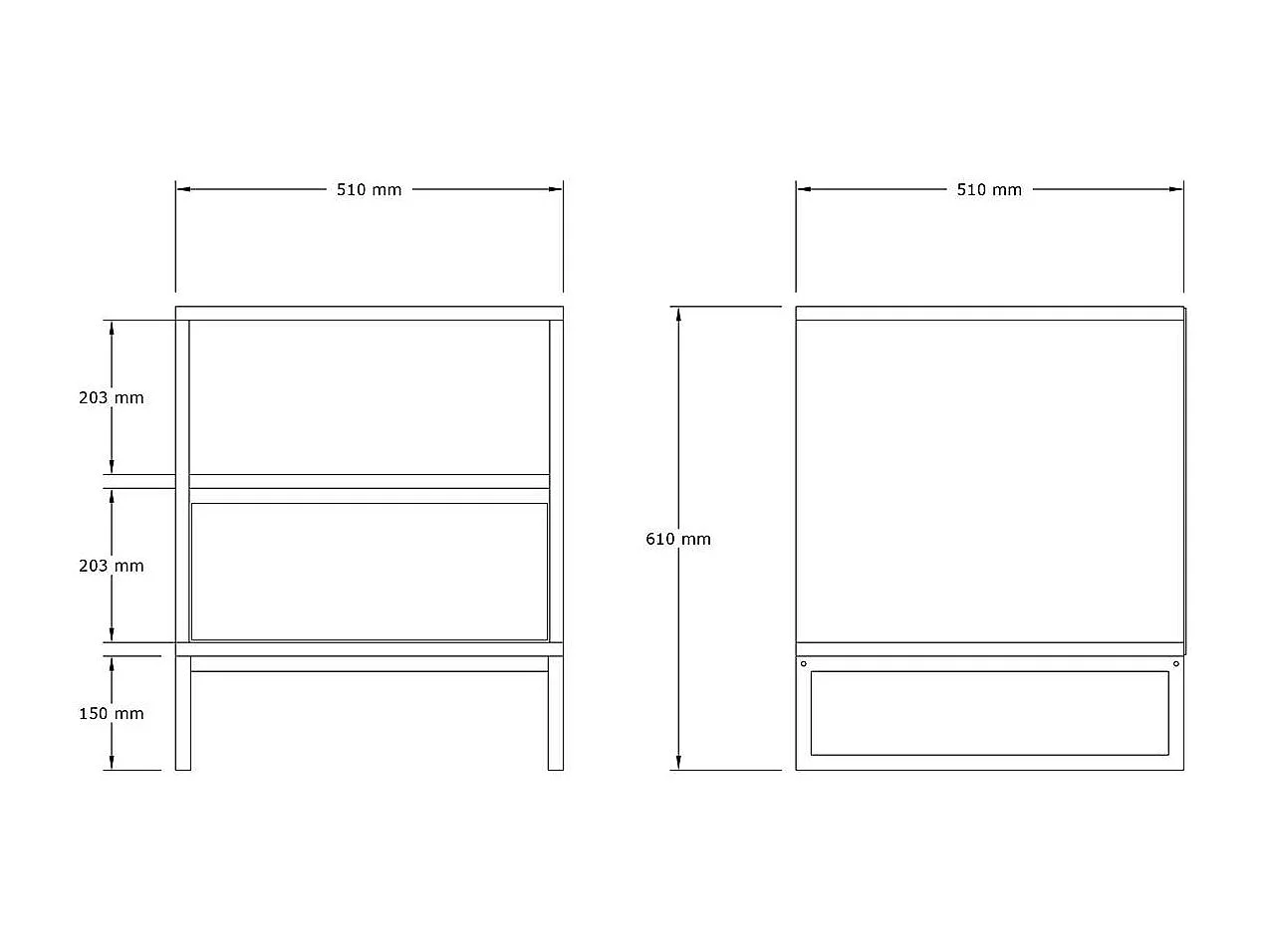 Table de chevet blanche moderne 1 tiroir 1 niche JENA