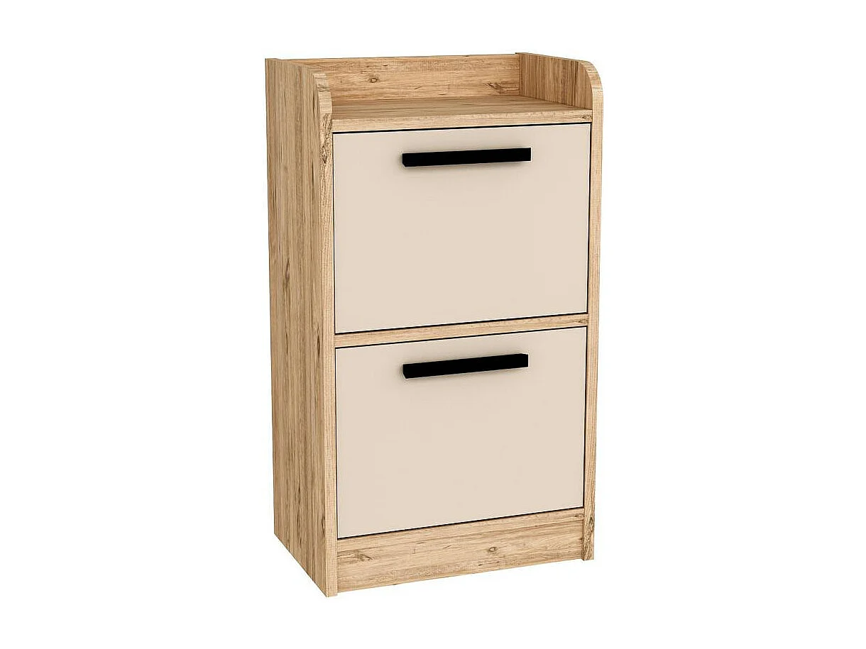 Table de chevet haute 2 portes beiges MARFA