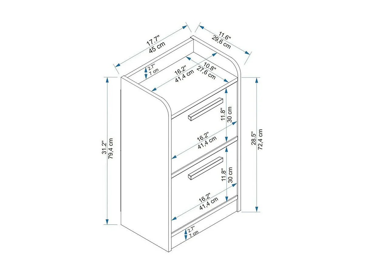 Table de chevet haute 2 portes beiges MARFA