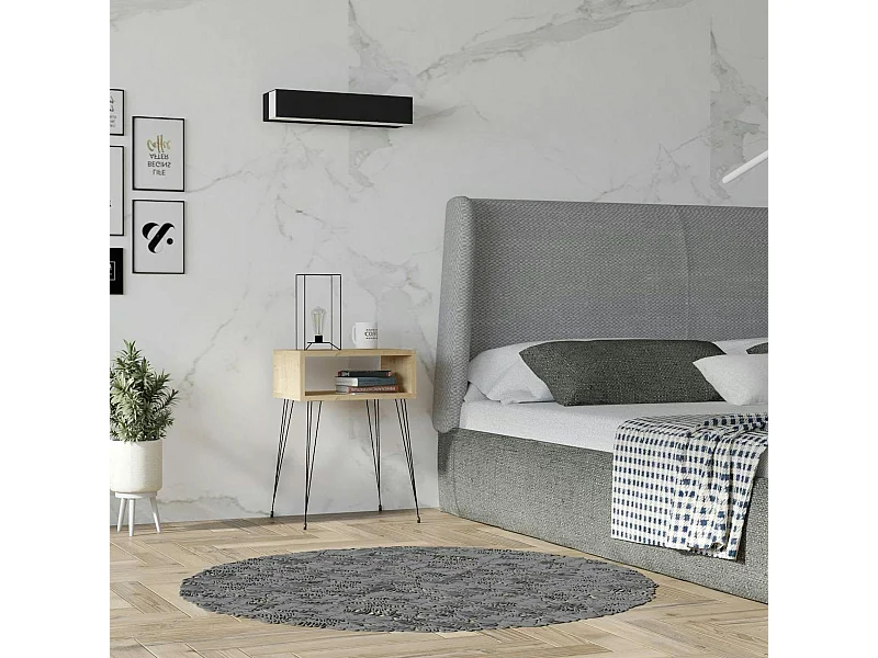 Table de chevet scandinave, niche et pieds épingle JENA