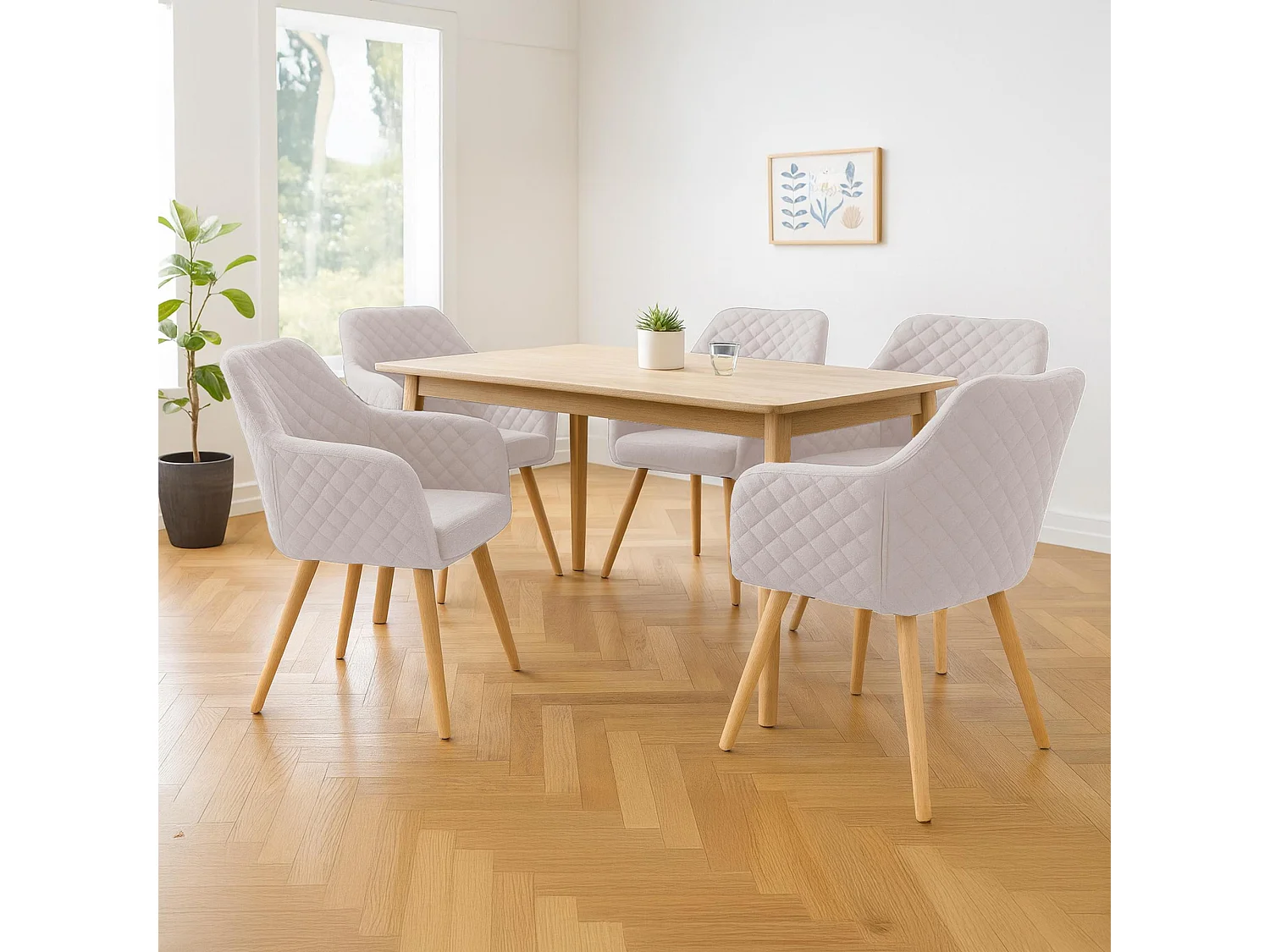 chaise salle à manger - Tissu & Nature - Crème - Gent