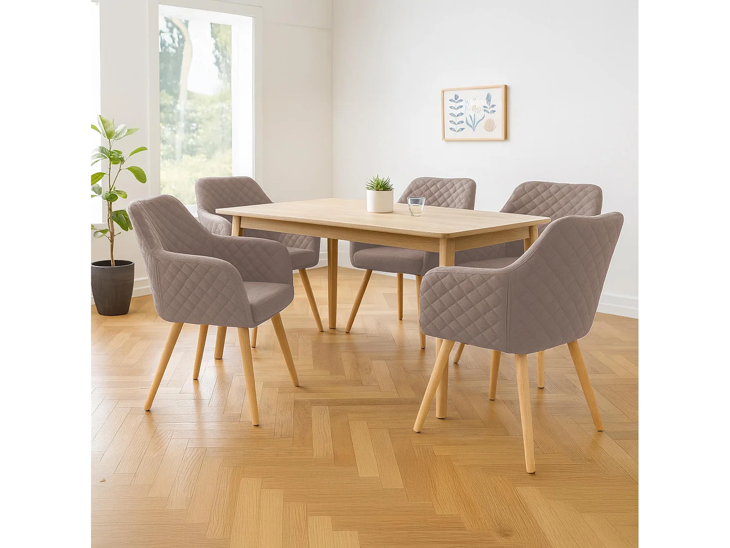 chaise salle à manger - Tissu & Nature - Taupe - Gent