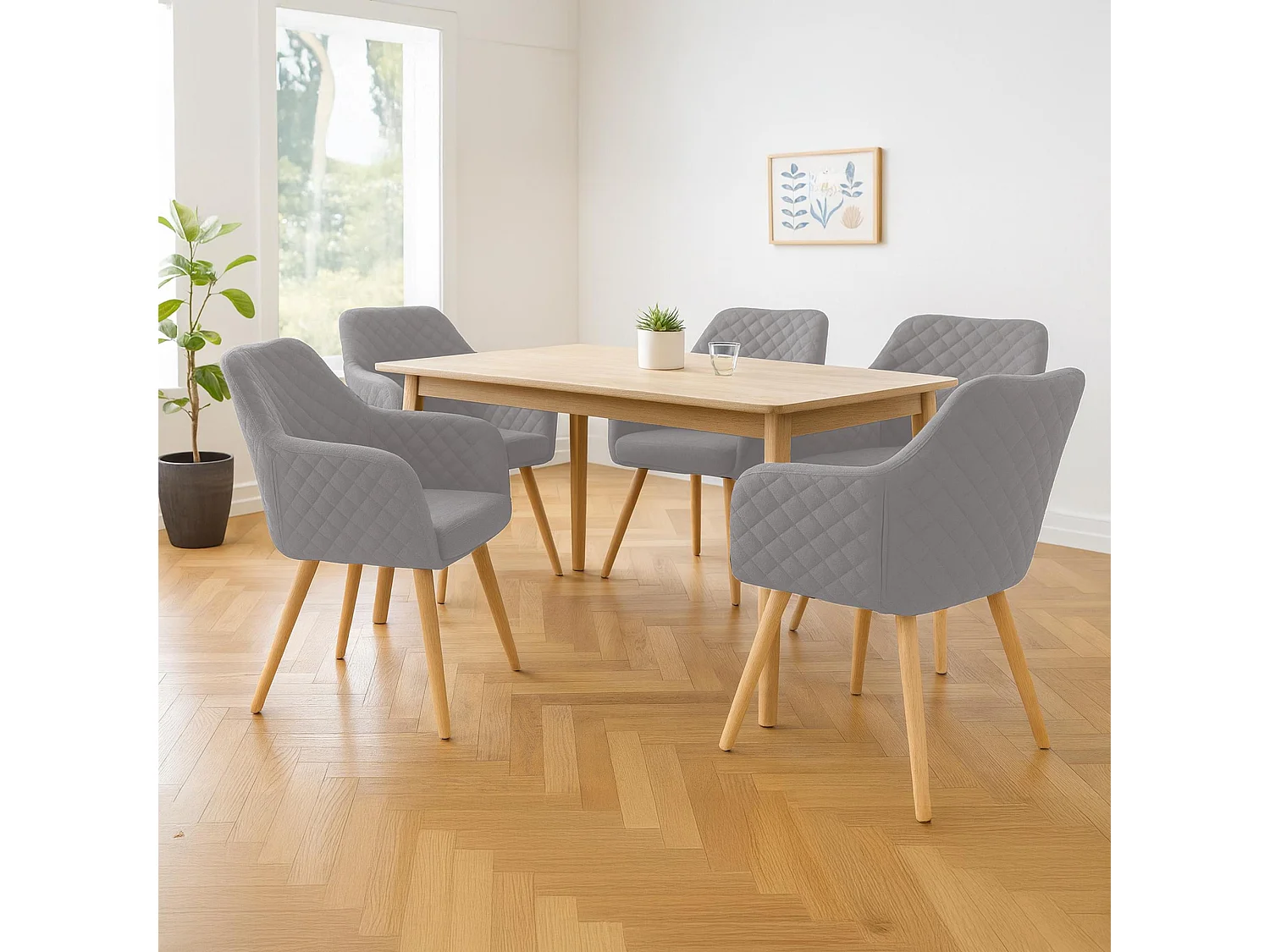 chaise salle à manger - Tissu & Nature - Gris - Gent