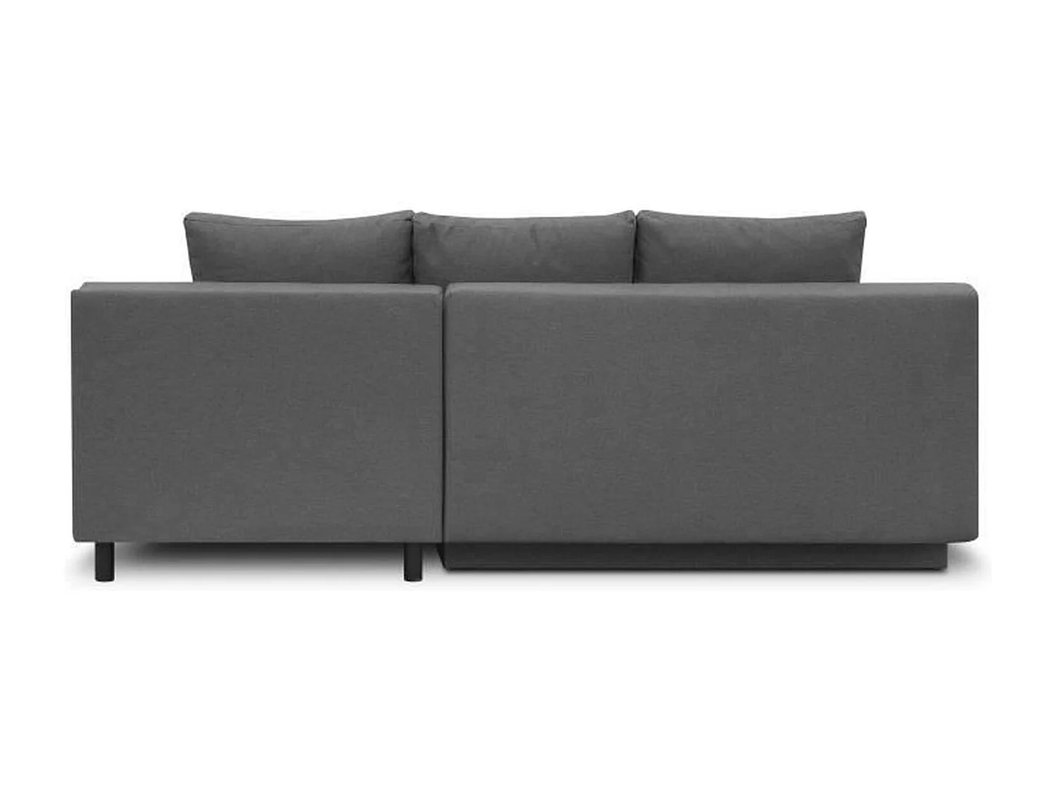 Rechtsseitiges Ecksofa 3-Sitzer MIKA hellgrau mit Stauraum und Schlafgelegenheit 130x210 cm, Japandi-Stil