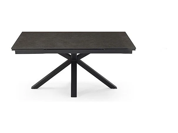 Table extensible 180 à 260 cm céramique gris anthracite pied croix - UTAH 04