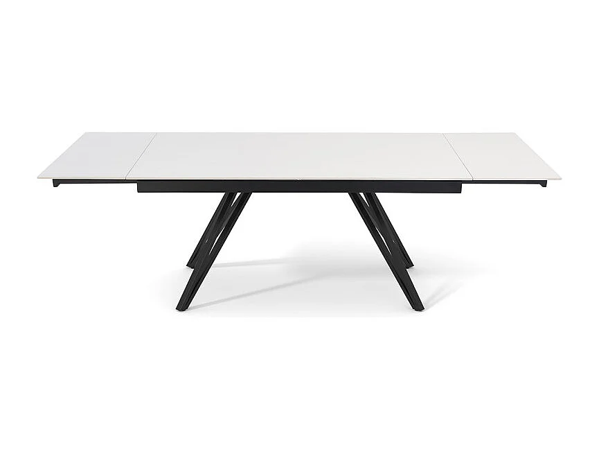 Table extensible 160 à 240 cm céramique blanc pieds en V - OREGON 10