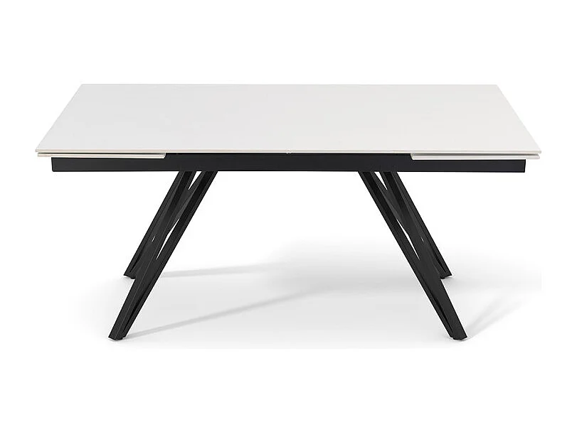 Table extensible 160 à 240 cm céramique blanc pieds en V - OREGON 10