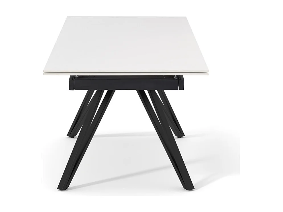 Table extensible 160 à 240 cm céramique blanc pieds en V - OREGON 10