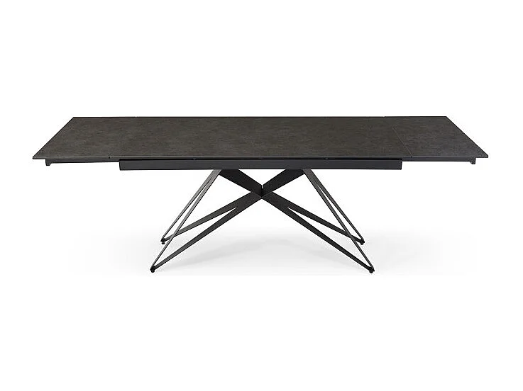 Table extensible 180 à 260 cm céramique gris anthracite pied géométrique - UTAH 03